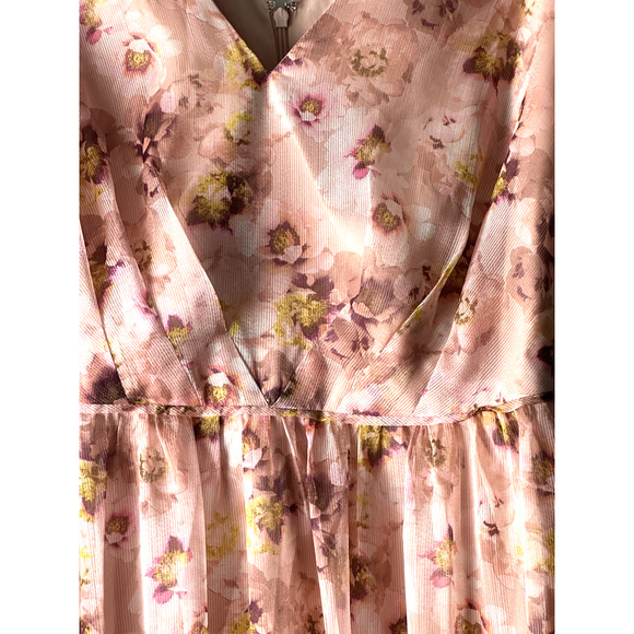 Adrianna Pappel Dress‎ Women Pink Tie High To Low Hem Maxie Size 18W Y2k Beachy - Picture 6 of 16